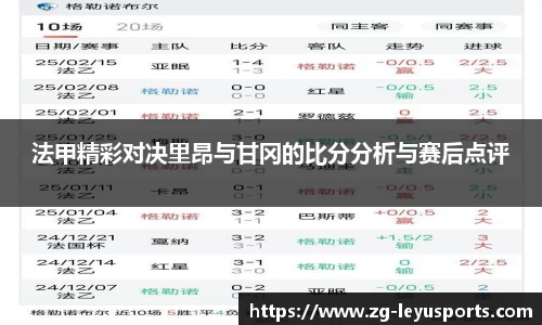 法甲精彩对决里昂与甘冈的比分分析与赛后点评
